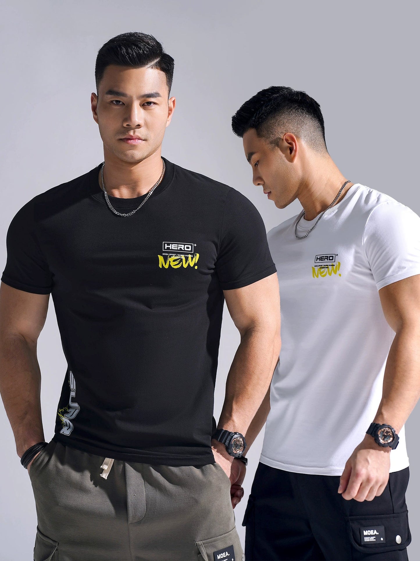 Summer New American Slim-fit Casual Shirt Men&#039;s Round Neck Training Short Sleeve