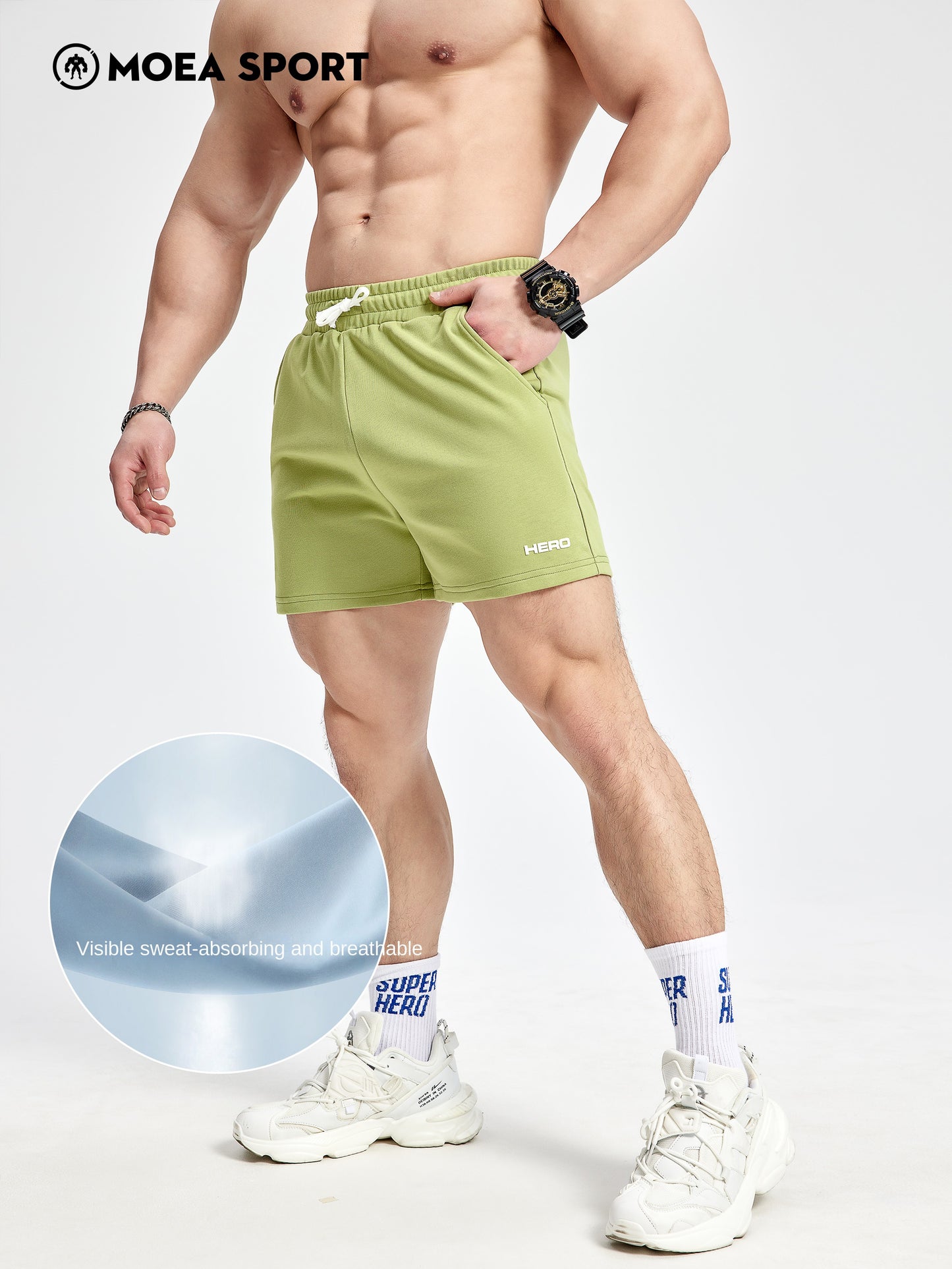 Triple pants for men's summer minimalist and versatile running, fitness, leisure, and men's sports shorts