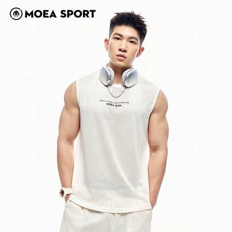 Men's professional sports mesh quick drying vest running sleeveless T-shirt