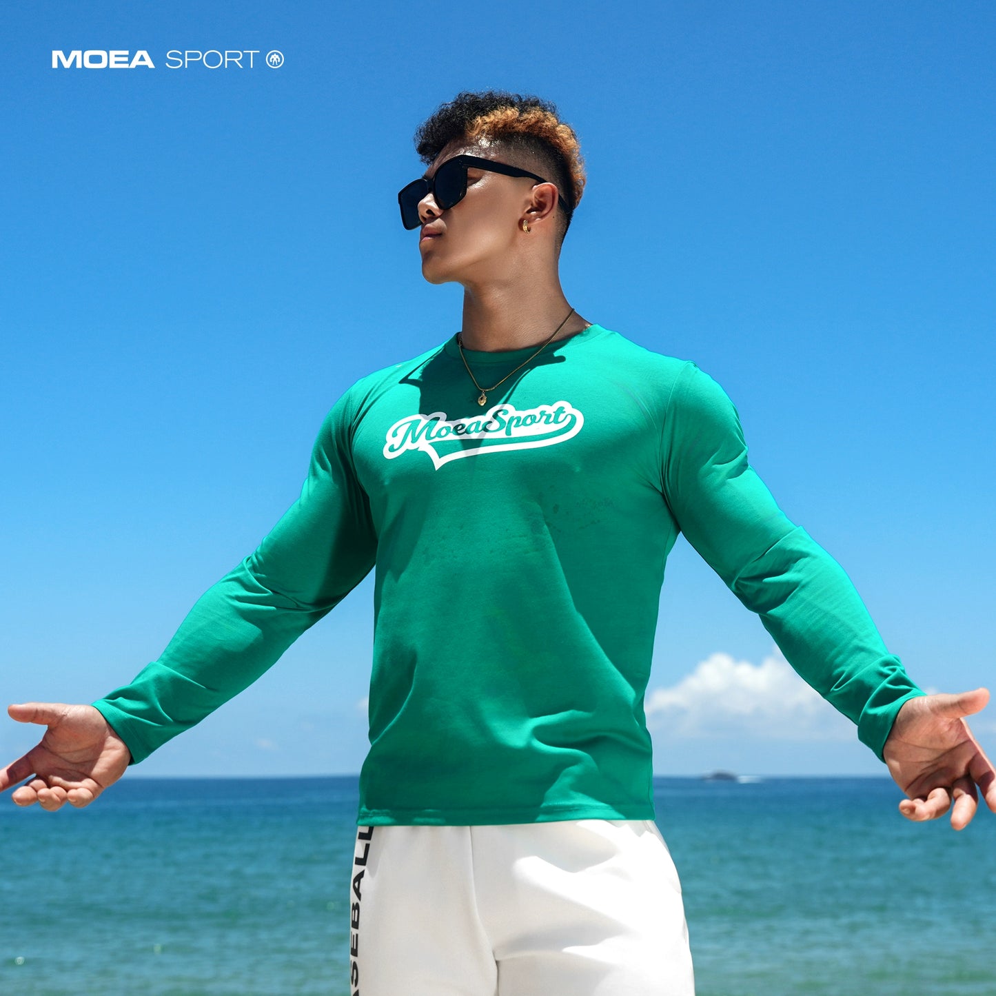 Athletic long sleeve t-shirt round neck slim fit men's colorful base shirt