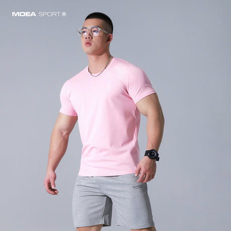 Mercerized short sleeve t-shirt men's ice summer clothes solid color base layer