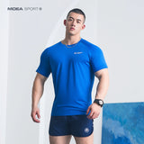 Breathable short sleeve men's summer American running professional sports fitness clothes moisture wicking mesh t-shirt