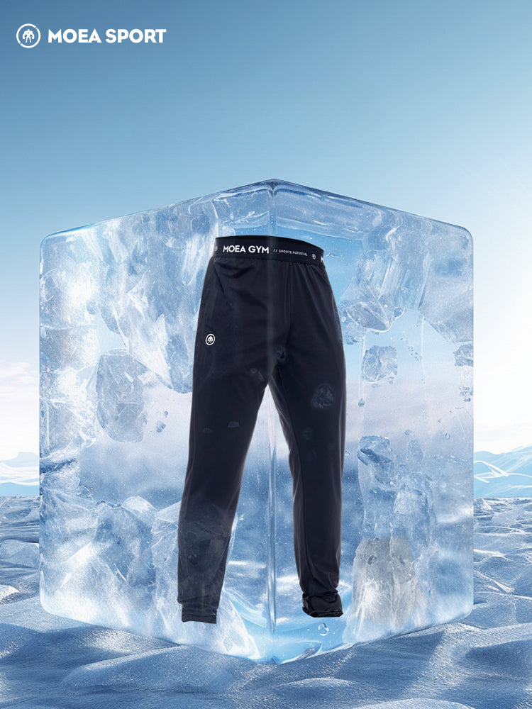 Ice silk quick-drying sports trousers men's elastic, breathable and light training fitness casual cold air-conditioned trousers